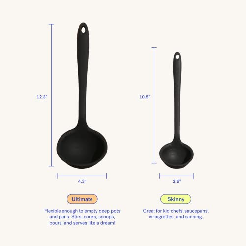 GIR: Get It Right Silicone Pasta Spoon & Ladle - 3/4-Cup Capacity - Red - Heat-Resistant to 425°F - Measurement Markings in Cups & mL - No-Drip Edge - Dishwasher-Ready - Image 3