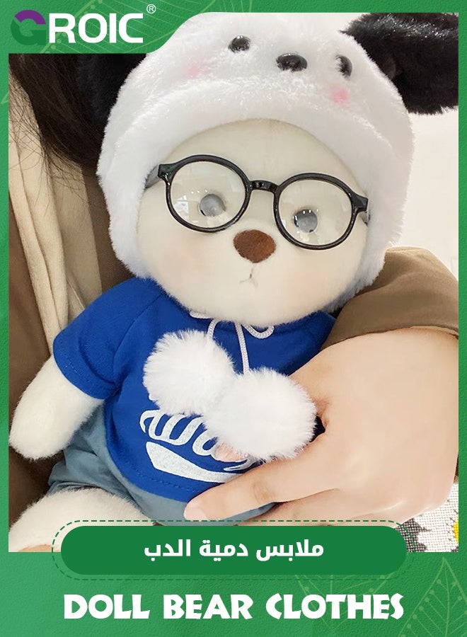 GROIC 4 Pcs Joint Teddy Bear Doll Clothes, 30CM Plush Doll Clothes Set, Cute Stuffed Animal Clothing Accessories Gift for Kids Girls Women Birthday (Cute Dog Suit, No Bear) - Image 2