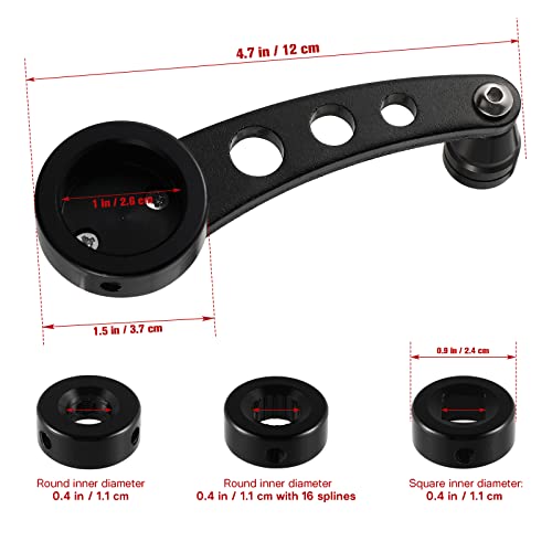 Veemoon 1 Window cranks Set Car Window Handle Aluminum Alloy Window Crank Handle Universal Car Window Handle Replacement Door Accessories- Casement Window Crank Handle Black Window Crank - Image 3