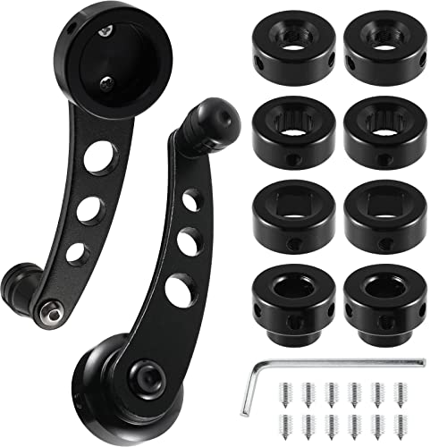 Veemoon 1 Window cranks Set Car Window Handle Aluminum Alloy Window Crank Handle Universal Car Window Handle Replacement Door Accessories- Casement Window Crank Handle Black Window Crank - Image 1