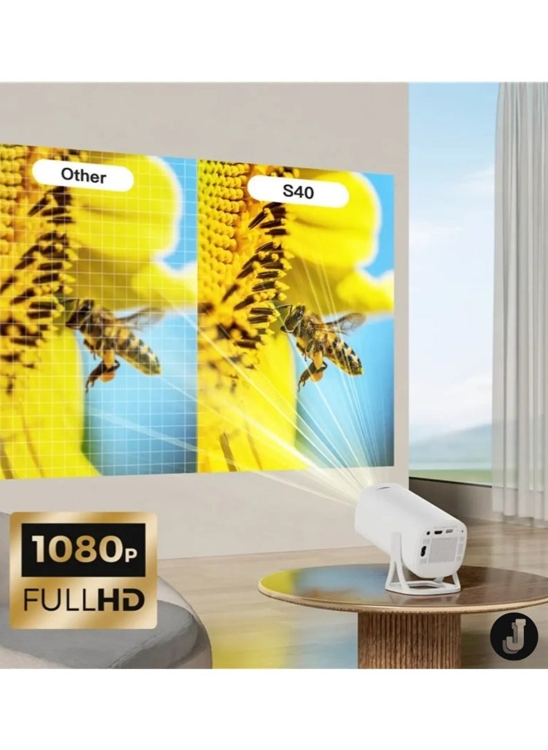 JAJEEK - "S40 Max 2-in-1 Smart Projector & Game Console | Android 11, WiFi 6, 4K HD Video Support, Bluetooth 5.0 | Home Theater Projector - US Plug" - Image 1