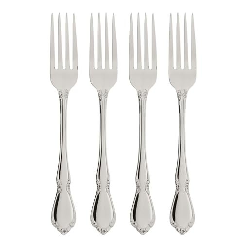 Oneida Chateau Fine Flatware Dinner Forks, Set of 4, 18/10 Stainless Steel, 2610004A - Image 1