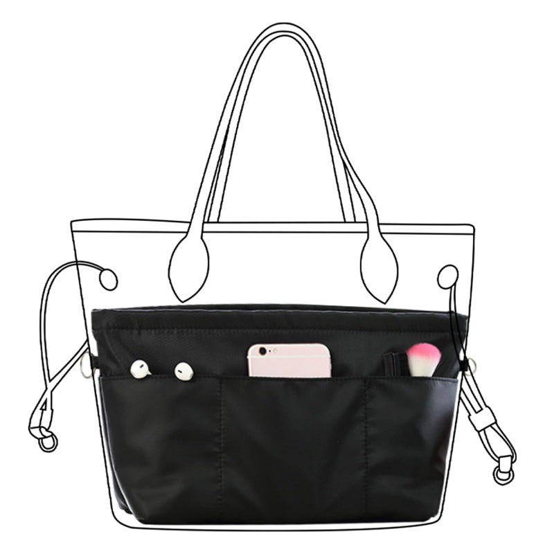 Lckaey Purse organizer insert for neverfull handbag is compatible with more similar brands of tote bag-nylon organizer 3055black-XS - Image 3