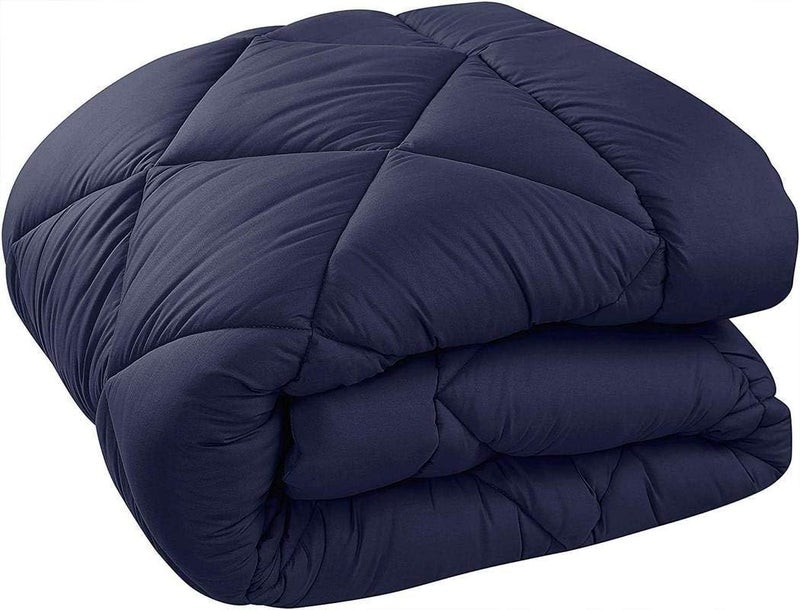Rajasthan Crafts Microfiber Heavy Winter Single Bed Quilt (Navy Blue, 60x90 Inch, Skin_Friendly) | TC - 400 - Image 4