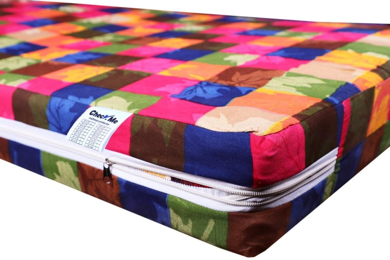 CheckMe Glace Cotton Mattress CoverBed Cover Breathable Single Bed Mattress Protector with ZipChain 48x75x5 Inch 625 Feet Multicolor - Image 2