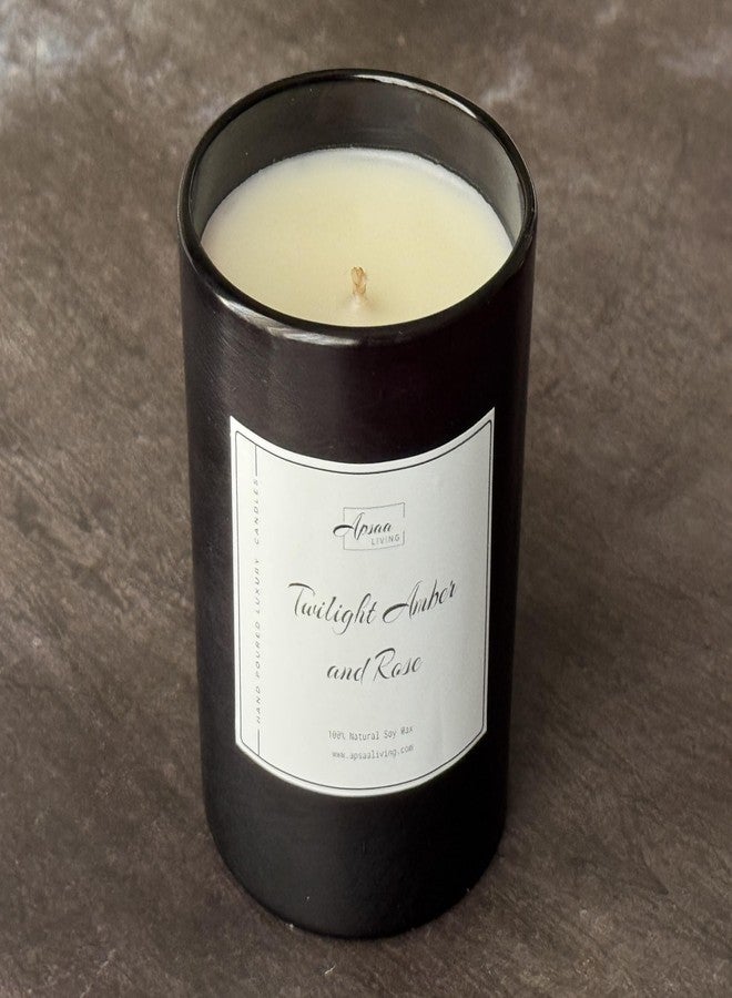 Apsaa Living Premium Scented Candle | Non Toxic, Natural Soy Wax| Ideal for Home Décor and Gifting | Premium Luxury Candle| Twilight Amber and Rose Scented Candle, 230g - Image 1