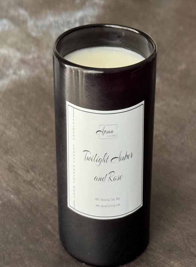 Apsaa Living Premium Scented Candle | Non Toxic, Natural Soy Wax| Ideal for Home Décor and Gifting | Premium Luxury Candle| Twilight Amber and Rose Scented Candle, 230g - Image 3