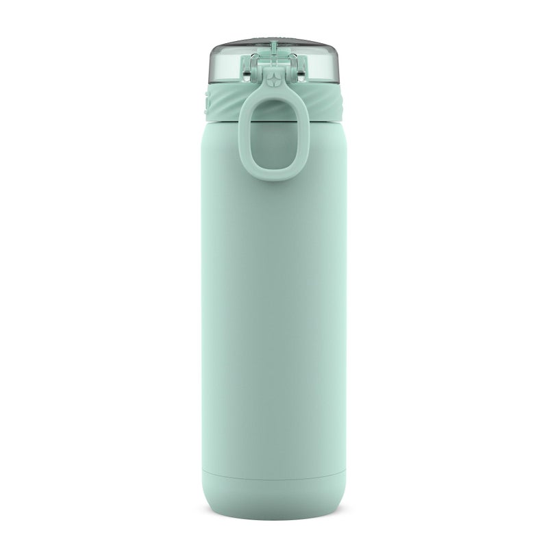 Ello Cooper 22oz Stainless Steel Water Bottle with Straw and Carry Handle, Double Walled and Vacuum Insulated Metal, Leak Proof Locking Lid with Soft Silicone Spout, Reusable, BPA Free, Yucca - Image 4