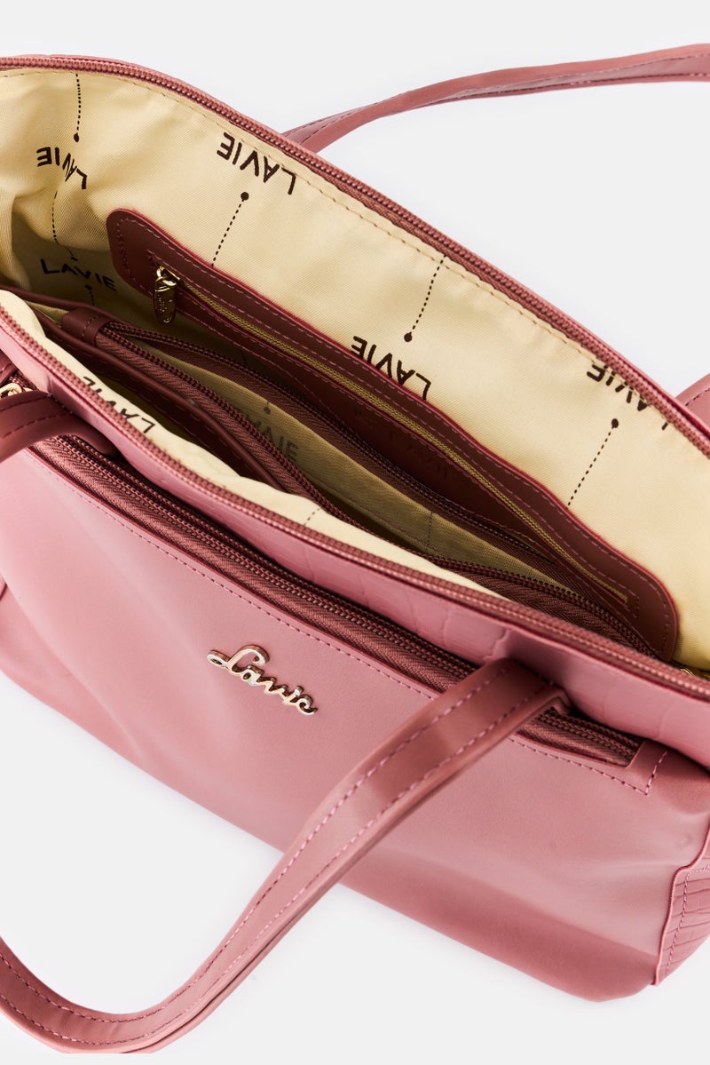 Lavie Women Brand Logo Handbag, Old Rose - Image 3