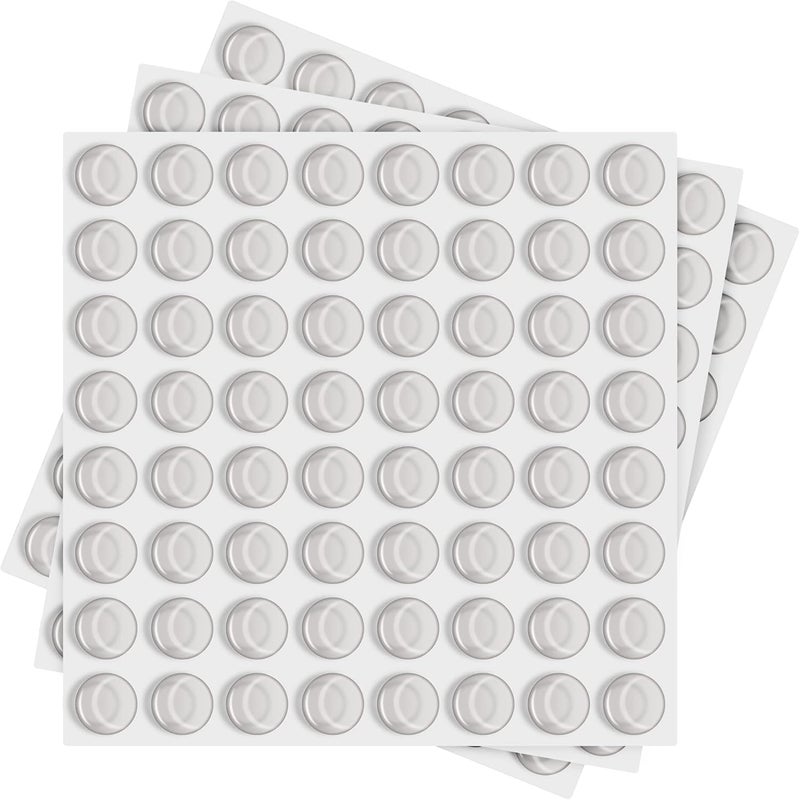 DAMPONE وسادات باب الخزانة بقطر 1/2 بوصة 200 قطعة وسادات حماية شفافة لاصقة ذاتية لتخفيف الصوت للأدراج، أسطح الطاولات، الخزائن، إطارات الصور، الأواني الزجاجية والأثاث (أسطوانية) - Image 1