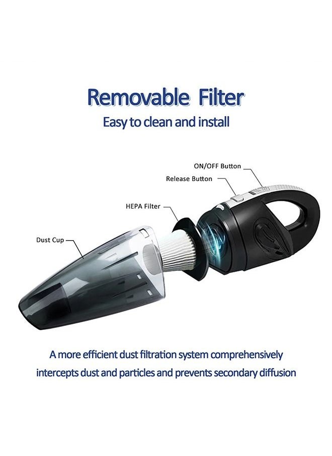 3XR - High Quality Mini Handheld Vacuum 9 Ft Cord &Bag -12v, 3XR Car Vacuum Cleaner -Portable High Power,  Small Auto Accessories kit For Interior Detailing Black - Image 1