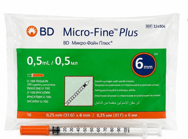 Bd Microfine Plus Insulin Syringe 0.5Ml