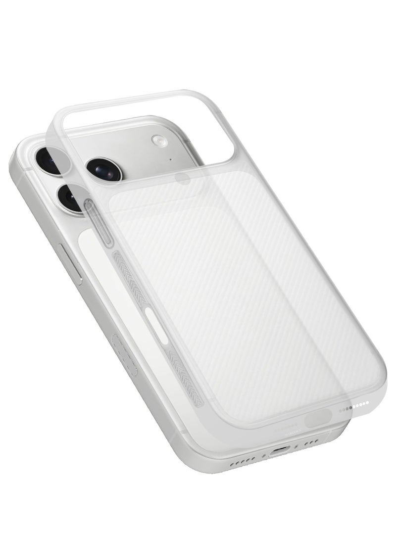 غطاء علبة 2 حزمة لجهاز iPhone 17 Pro، تصميم خط Air Skin الخلفي، غطاء قوي ومت耐، غطاء رقيق للغاية، غطاء حماية من السقوط شفاف مع واقي شاشة ثلاثي الأبعاد - أبيض - Image 4