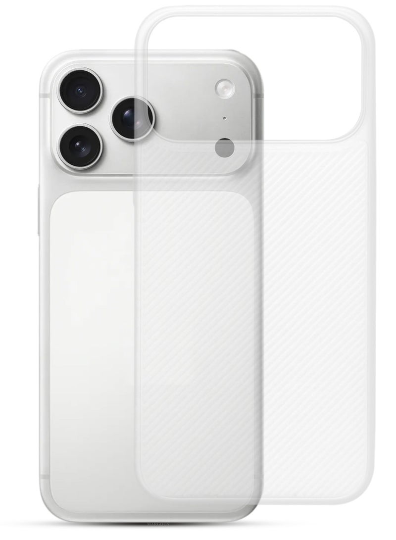 غطاء علبة 2 حزمة لجهاز iPhone 17 Pro، تصميم خط Air Skin الخلفي، غطاء قوي ومت耐، غطاء رقيق للغاية، غطاء حماية من السقوط شفاف مع واقي شاشة ثلاثي الأبعاد - أبيض - Image 5