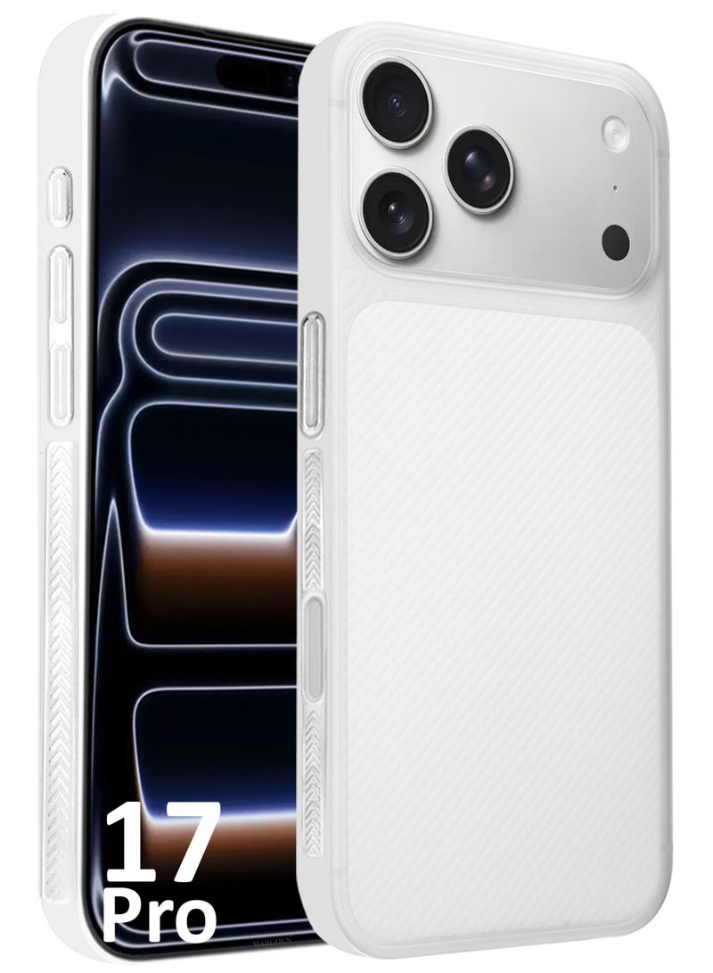 غطاء علبة 2 حزمة لجهاز iPhone 17 Pro، تصميم خط Air Skin الخلفي، غطاء قوي ومت耐، غطاء رقيق للغاية، غطاء حماية من السقوط شفاف مع واقي شاشة ثلاثي الأبعاد - أبيض - Image 2