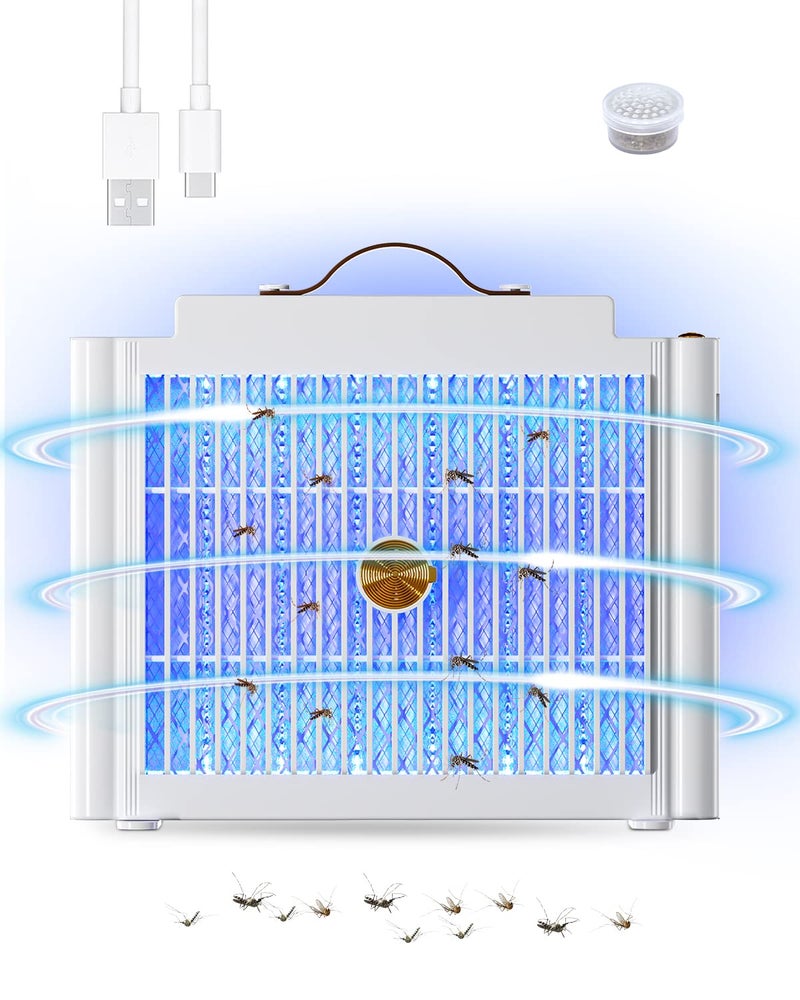 AICase 2500V Electric Zapper with Hook and Attractor, Indoor and Outdoor Zapper 1200mAH Rechargeable Mosquito Zapper/Fly Killer/Moth Trap/Insect Killer/Insect Killer/Insect Light - Image 2