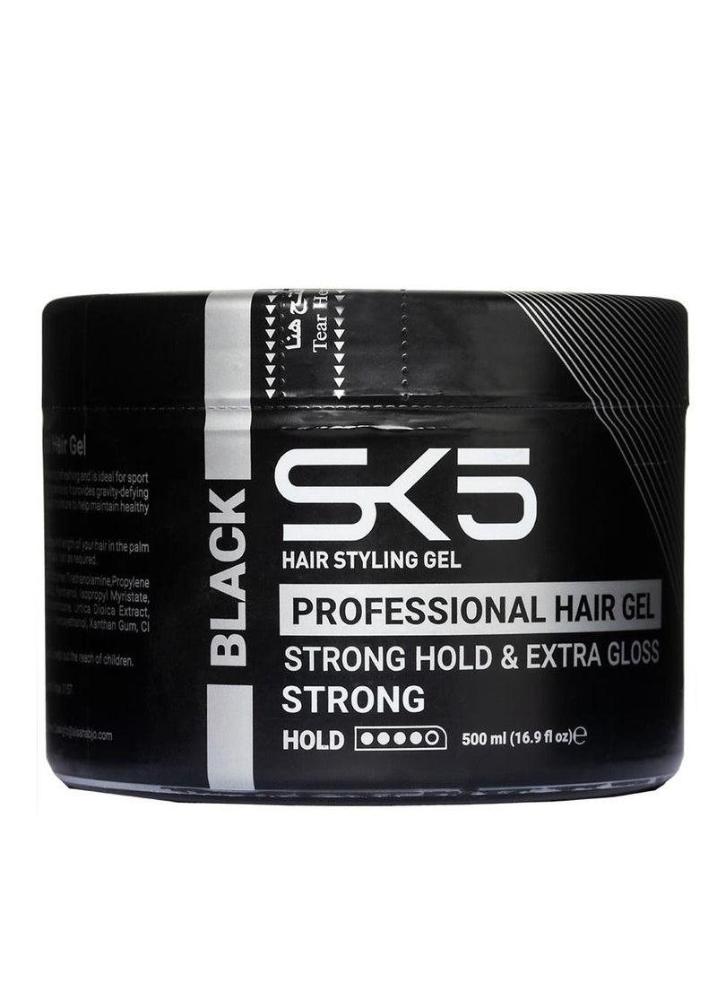 SK5 COSMETICS - Hair styling gel black 500 ml - Image 1