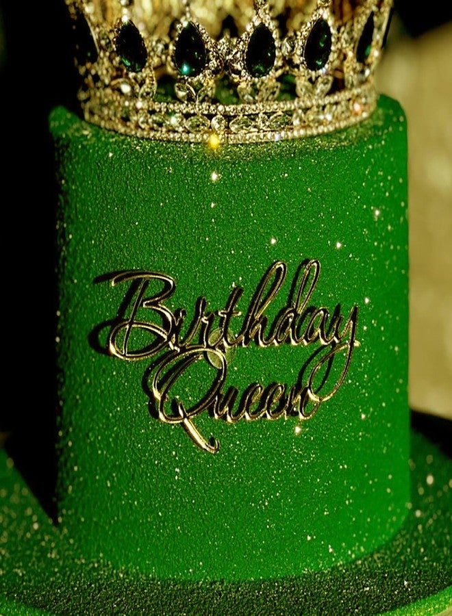 RAUMAXE Birthday Queen Cake Topper, Acrylic Gold Queen Birthday Cake Decoration for Women Girls Birthday Cake Charm Valentine's Day Mother's Day Party Decoration (BIRTHDAY QUEEN GOLD) - Image 1