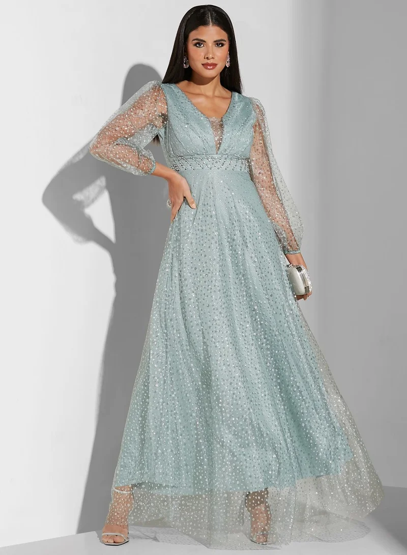 Namshi X Hadia Ghaleb Hadia Ghaleb Embroidered Detail Dress