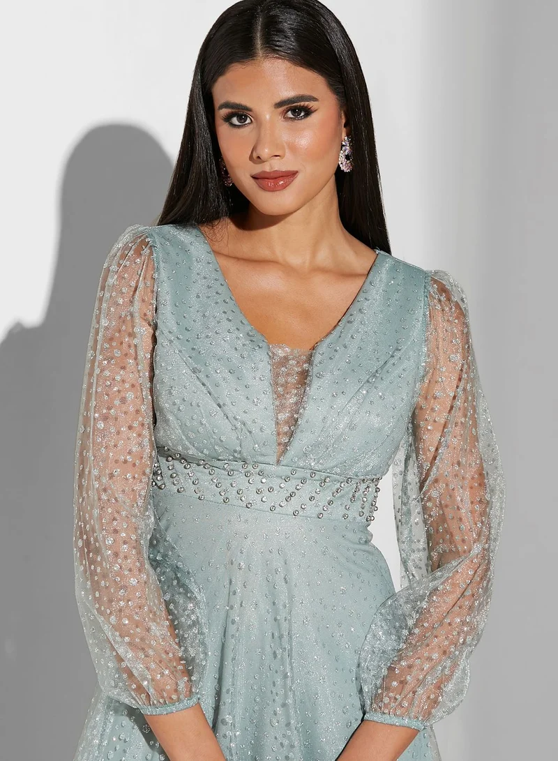 Namshi X Hadia Ghaleb Hadia Ghaleb Embroidered Detail Dress