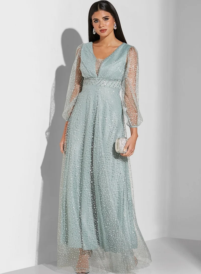 Namshi X Hadia Ghaleb Hadia Ghaleb Embroidered Detail Dress