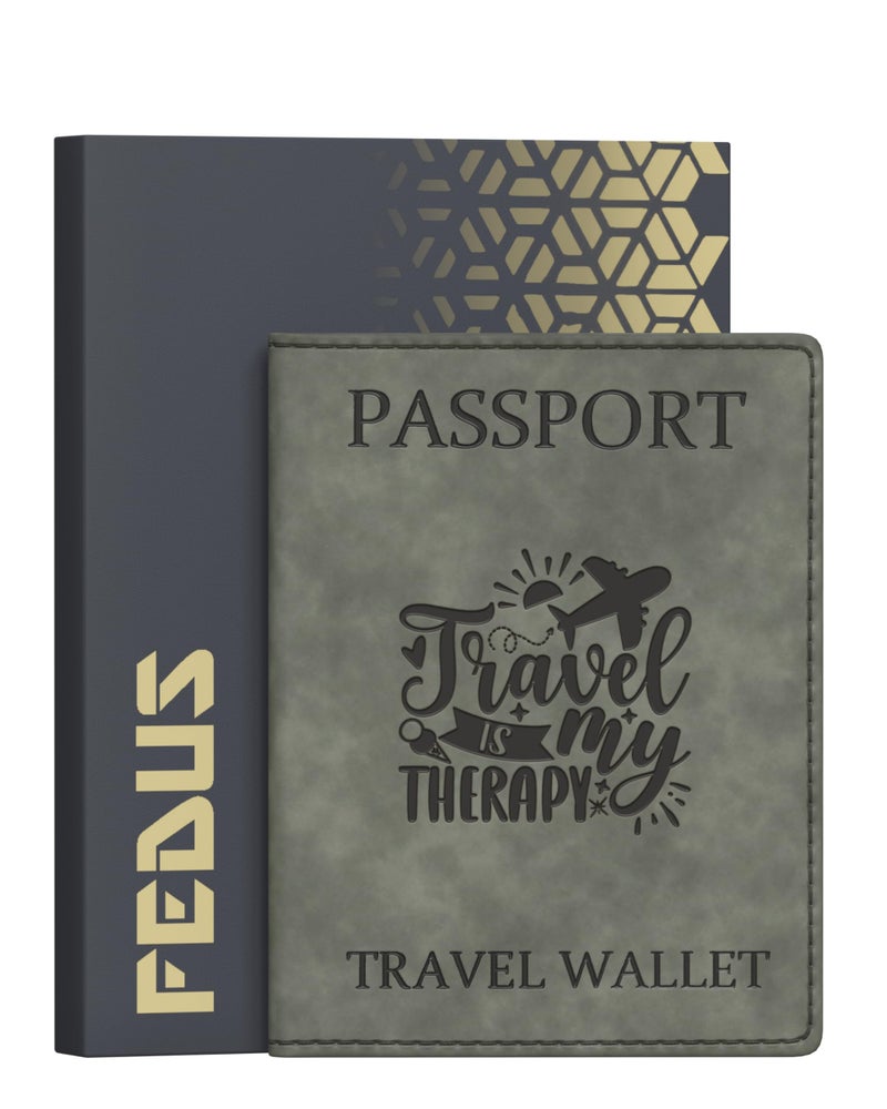 FEDUS Premium Passport Holder for Men and Women Passport Cover Case Wallet with Credit/Debit Card, ID Card, Ticket, Currency, Boarding Pass Slots, RFID Protected Travel Document Accessories Organiser - Image 1