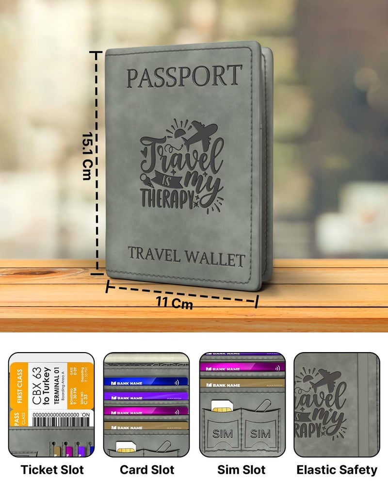 FEDUS Premium Passport Holder for Men and Women Passport Cover Case Wallet with Credit/Debit Card, ID Card, Ticket, Currency, Boarding Pass Slots, RFID Protected Travel Document Accessories Organiser - Image 3
