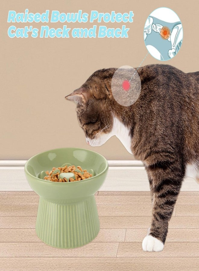 STARVAST 2 Pack Ceramic Slow Feeder Cat Bowl, Elevated Slow Feeder Cat Bowl, Anti Vomiting & Choking Cat Slow Feeder, Raised Cat Bowl Slow Feeder for Dry and Wet Food, Spill-Proof and Easy to Clean - Image 4