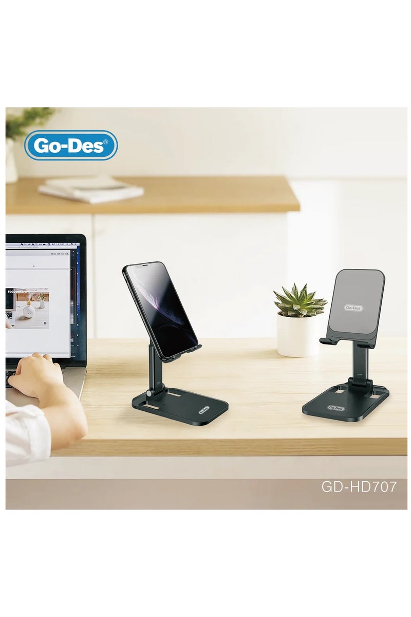 جو-ديز حامل هاتف مكتبي قابل للطي بزاوية رؤية قابلة للتعديل وحامل عالمي للهواتف الذكية والأجهزة اللوحية - Image 2