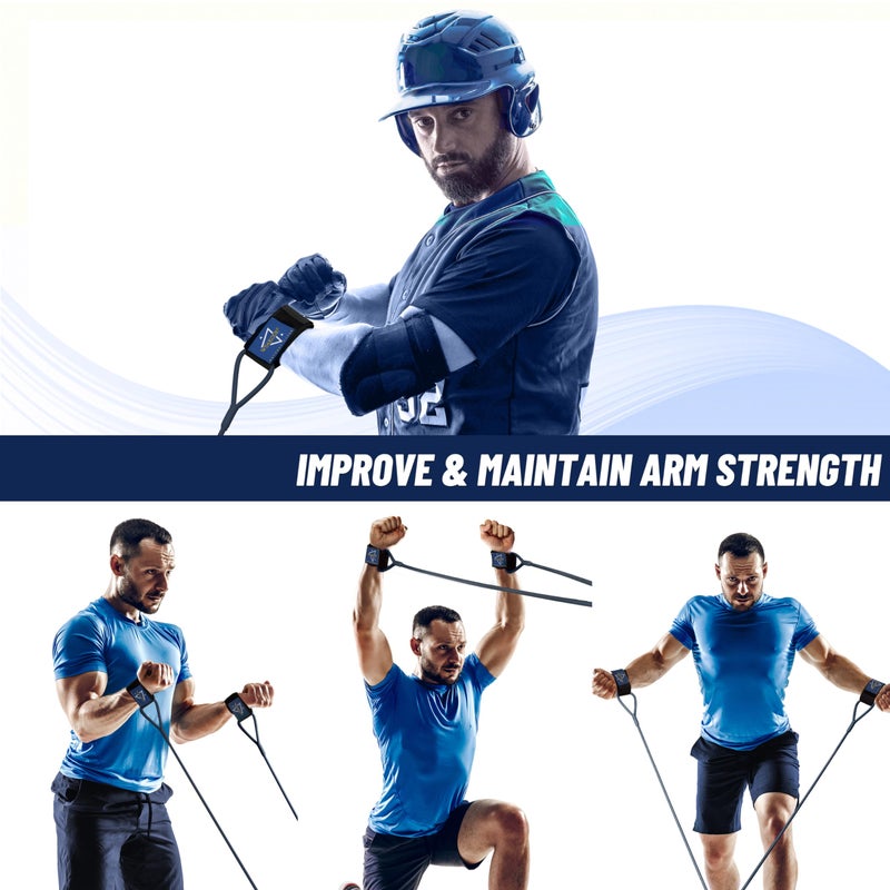WSAKOUE Baseball Band Resistance Band for Pitchers, Arm Trainer for Throwing Training, 40lb - Blue - Image 4