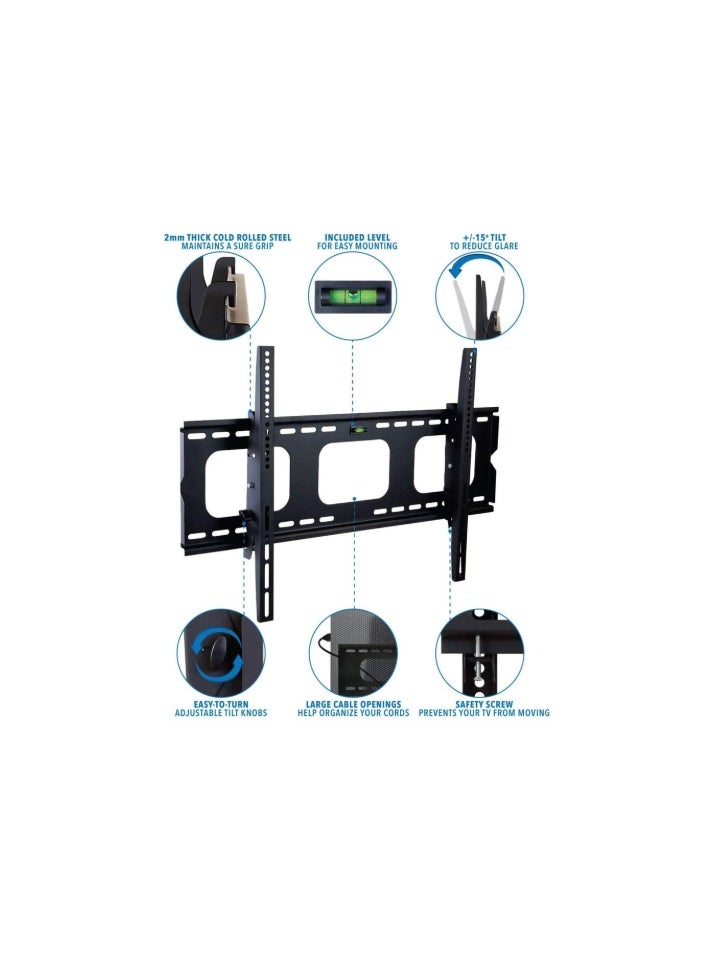 Generic TV Wall Mount Bracket For Samsung Sony Vizio LG Panasonic TCL Element 32 40 42 47 50 55 60 65 Inch TVs VESA 200x200 400x400 600x400, 750x450 Compatible Premium Tilt 175 Lbs Capacity  - Image 2