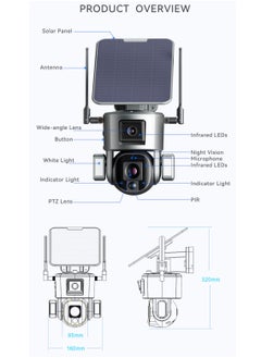 Crony كاميرا D5 4G-4K-8MP تعمل بالطاقة الشمسية ببطارية ربط مزدوجة PT كاميرا CCTV لاسلكية 8 ميجابكسل  - Image 4