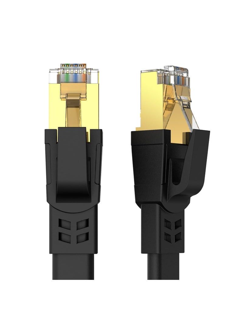 XICEN - CAT8 Ethernet Cable, High Speed Heavy Duty Cat8 LAN Network Cable 40Gbps, 2000Mhz with Gold Plated RJ45 Compatible with Gaming Switch PC PS5 PS4 Xbox Modem Router WIFI Extender Patch Panel  - Black (10M) - Image 1