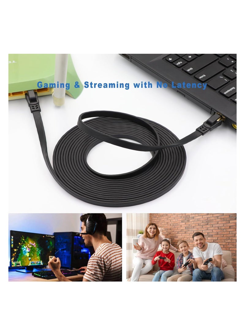 XICEN - CAT8 Ethernet Cable, High Speed Heavy Duty Cat8 LAN Network Cable 40Gbps, 2000Mhz with Gold Plated RJ45 Compatible with Gaming Switch PC PS5 PS4 Xbox Modem Router WIFI Extender Patch Panel  - Black (10M) - Image 1