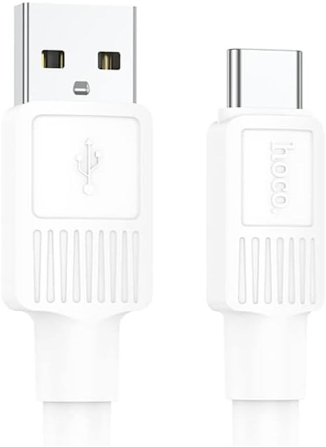 Hoco Hoco X84 - Solid Charging And Data Transmittion Cable (2.4A - 1M), USB-A To USB-C Plug, Compatible With Samsung Huawei Xiaomi Oppo - White 