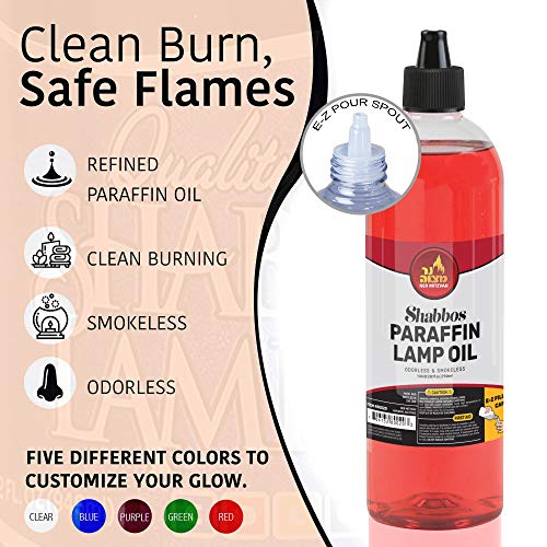 Ner Mitzvah Paraffin Lamp Oil, Red Smokeless, Odorless, Clean Burning Fuel for Indoor and Outdoor, Use with E - Z Fill Cap and Pouring Spout, 32oz - Image 2