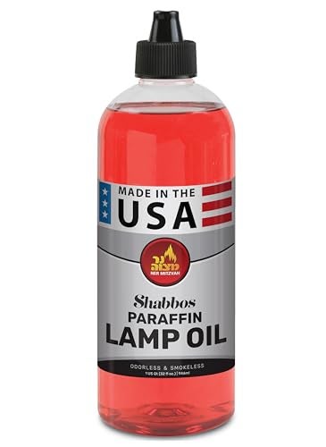 Ner Mitzvah Paraffin Lamp Oil, Red Smokeless, Odorless, Clean Burning Fuel for Indoor and Outdoor, Use with E - Z Fill Cap and Pouring Spout, 32oz - Image 1
