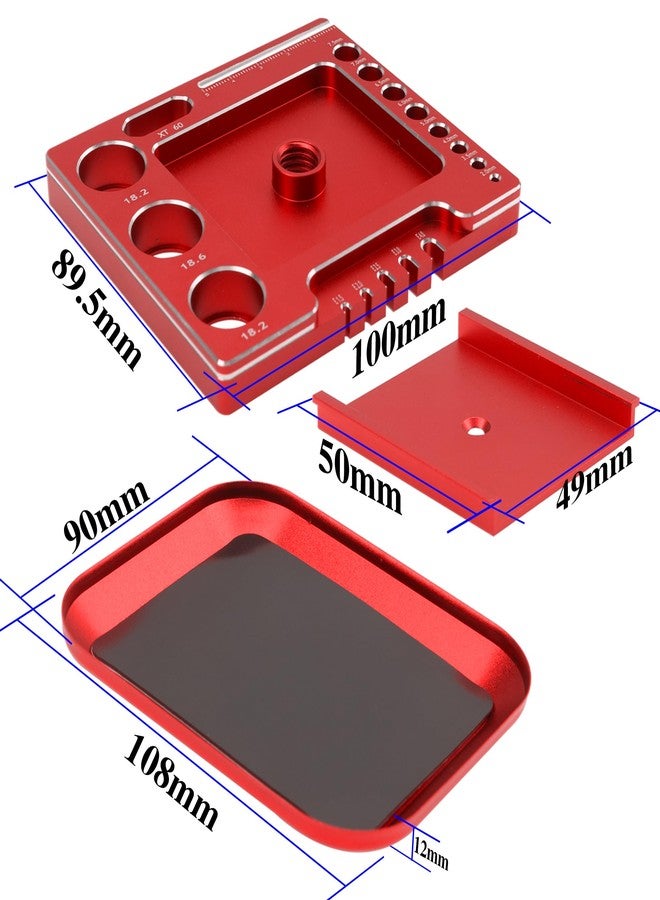 Vgoohobby RC Car Work Stand 360 Degree Rotation Repair Workstation Stand Kit Compatible with Traxxas TRX4M Axial SCX24 FMS FCX24 Wltoys 1/18 1/24 Scale RC Car (Red) - Image 4