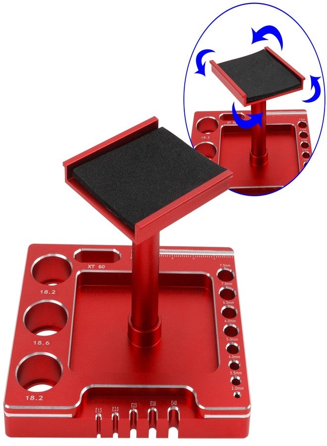 Vgoohobby RC Car Work Stand 360 Degree Rotation Repair Workstation Stand Kit Compatible with Traxxas TRX4M Axial SCX24 FMS FCX24 Wltoys 1/18 1/24 Scale RC Car (Red) - Image 3