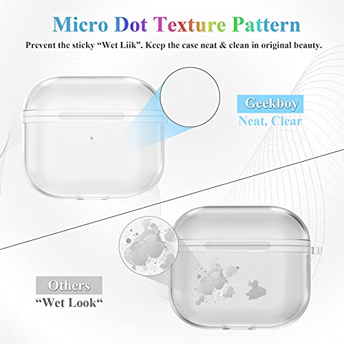 Geekboy Soft TPU Case Cover Compatible for AirPods 3 (2021) with Keychain Portable Shockproof and Dustproof See-Through Protective Cover, Front LED Visible, AirPods 3 Accessories - Clear - Image 5