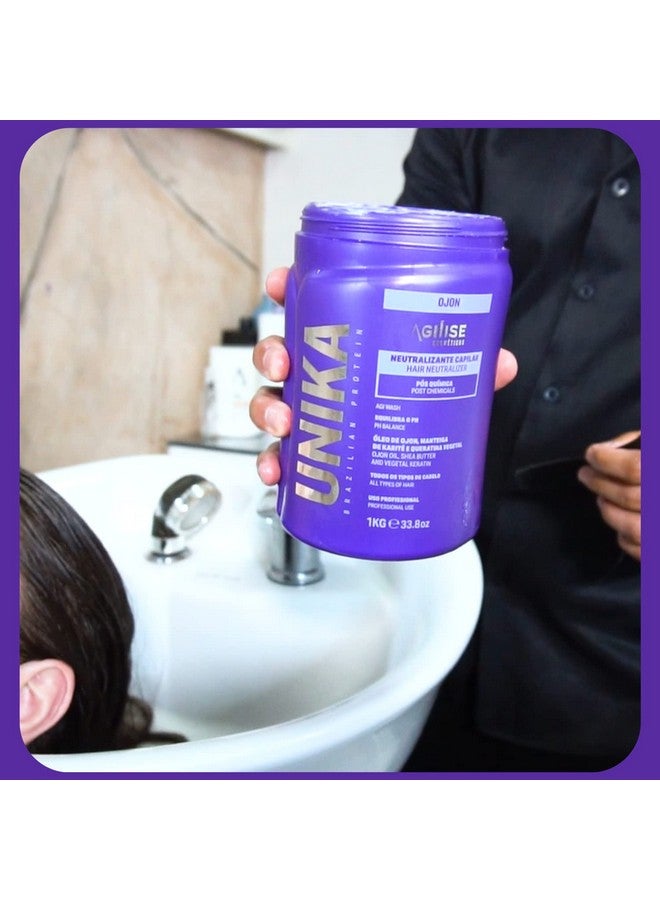 AGILISE COSMETICOS Agilise Unika Hair Neutralizer Hair Mask Post Chemical Repair Treatment For Damaged Hair Or Color Treated Keratin Hair Treatment Hair Products For Women Hair Care Ojon Oil Vegan 33.8Oz/1L - Image 3