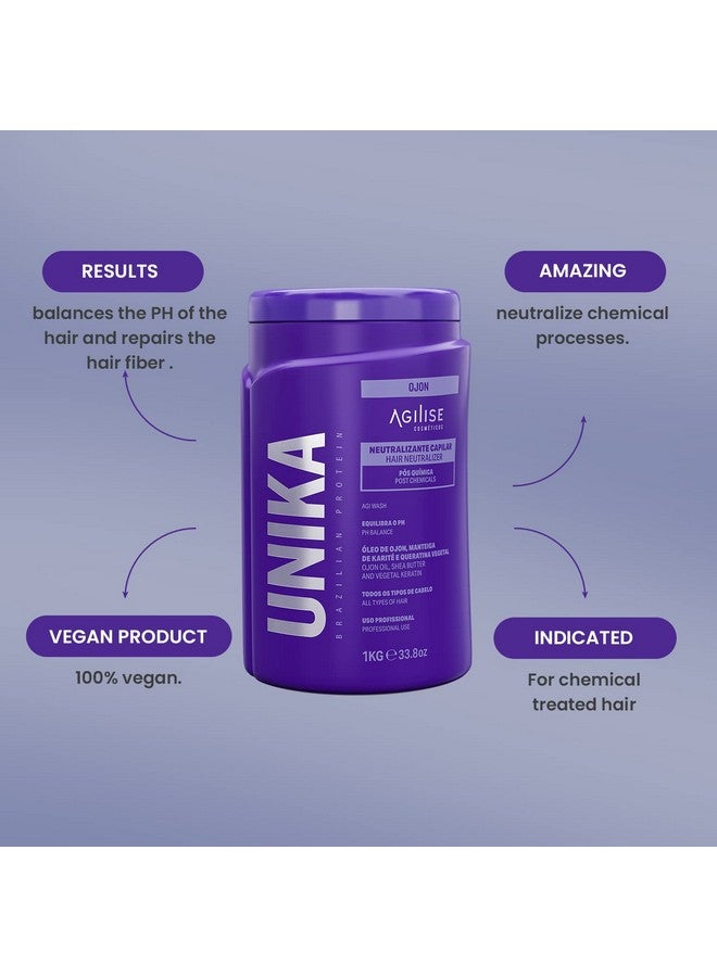 AGILISE COSMETICOS Agilise Unika Hair Neutralizer Hair Mask Post Chemical Repair Treatment For Damaged Hair Or Color Treated Keratin Hair Treatment Hair Products For Women Hair Care Ojon Oil Vegan 33.8Oz/1L - Image 5