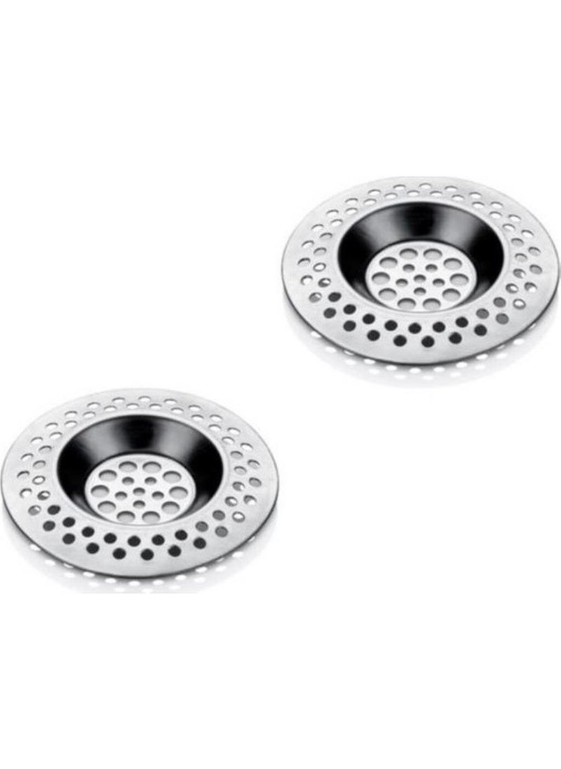 Easyso Stainless Metal 2 Round Kitchen Sink Drain Strainer, Bathroom Sink Hole Trash Stopper 