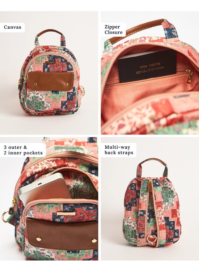 Chumbak Raasta Mini Backpack - Batik Patch-print  - Image 5