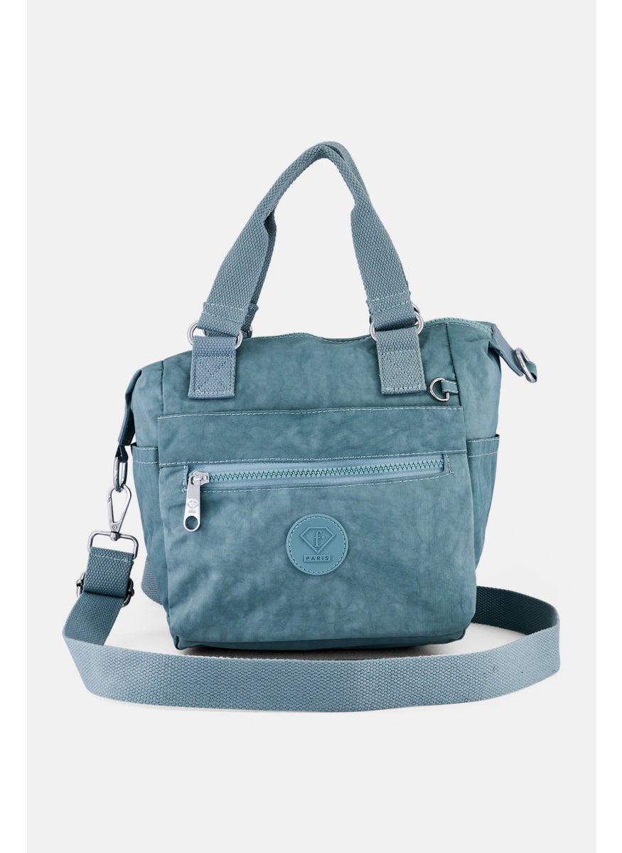 I Love Fashion Women Naomi Brand Logo Handbag, Sage Green  - Image 1