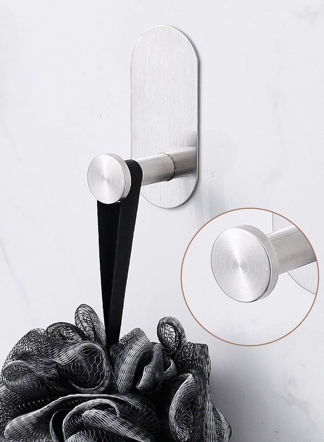 Hanayo 4 Pcs Bathroom Towel Rack Hardware Stainless Steel Wall Mounted Towel Bar Set Including Towel Bar Adhesive Toilet Paper Holder Towel Ring Hooks for Bathroom(Silver) - Image 3
