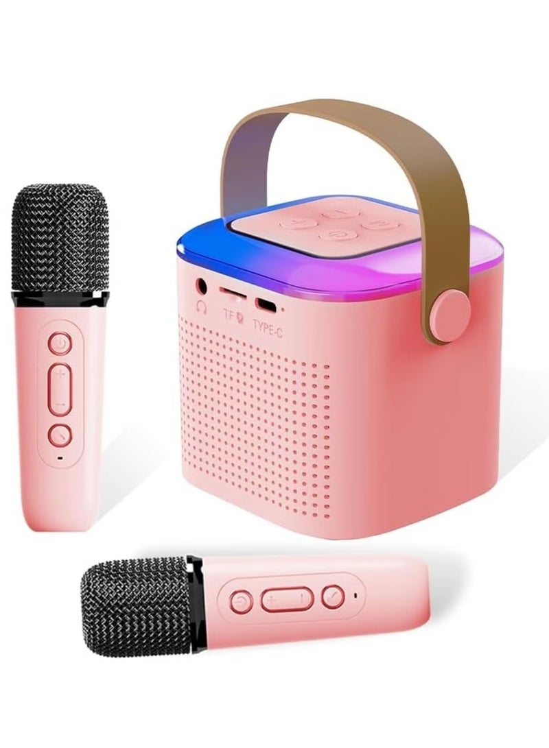 ELTRAZONE Portable Karaoke Machine with Dual Wireless Microphones – Bluetooth Speaker with LED Lights, Mini Karaoke System for Kids and Adults, Supports TF Card, AUX Input, and USB Playback, Perfect for Home, Outdoor Events, and Birthday Party Entertainment – Assorted Colors - Image 1