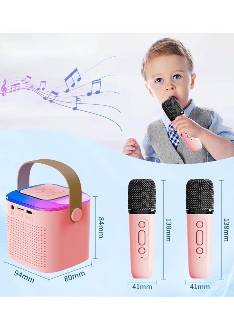 ELTRAZONE Portable Karaoke Machine with Dual Wireless Microphones – Bluetooth Speaker with LED Lights, Mini Karaoke System for Kids and Adults, Supports TF Card, AUX Input, and USB Playback, Perfect for Home, Outdoor Events, and Birthday Party Entertainment – Assorted Colors - Image 3