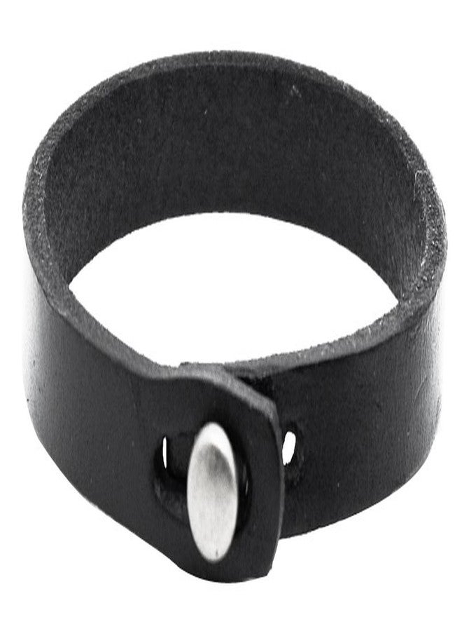 AZYOUNG Black Brown Leather Bracelet Simple Layer Easy Hook Narrow Band Cuff Bangle (Black) - Image 1