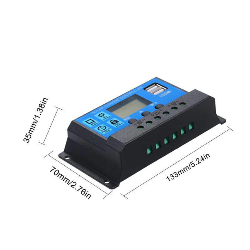 40A 12 فولت / 24 فولت محكم شحن شمائي ذكي بنظام PWM مع منفذ USB 5 فولت 2.5 أمبير - Image 3